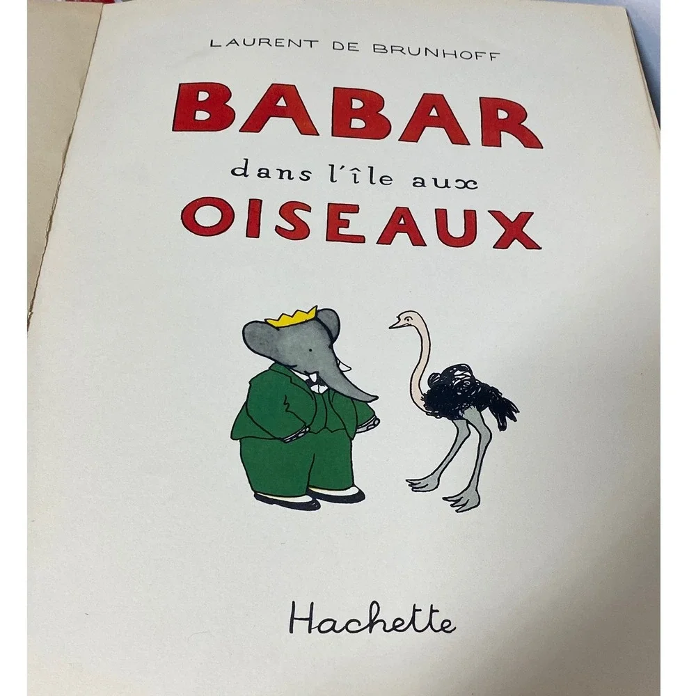 Vintage Babar the Elephant Book Lot 1937 1951 English French Jean de Brunhoff